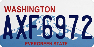 WA license plate AXF6972
