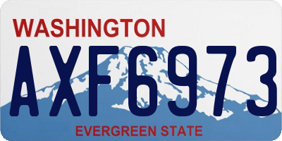 WA license plate AXF6973