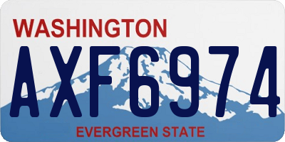 WA license plate AXF6974