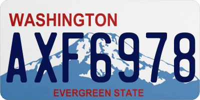 WA license plate AXF6978
