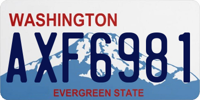 WA license plate AXF6981