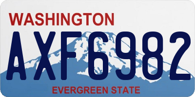 WA license plate AXF6982