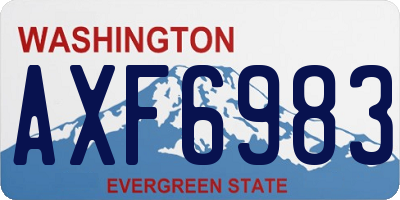 WA license plate AXF6983