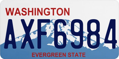 WA license plate AXF6984