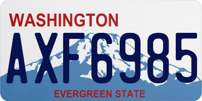 WA license plate AXF6985