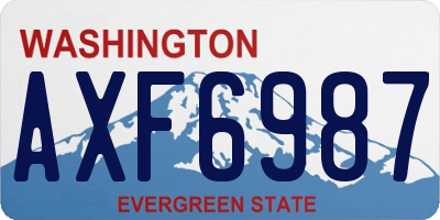 WA license plate AXF6987