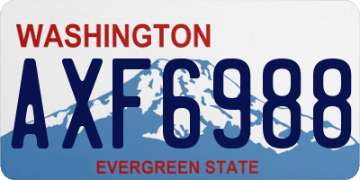 WA license plate AXF6988