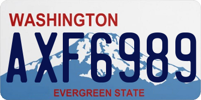 WA license plate AXF6989