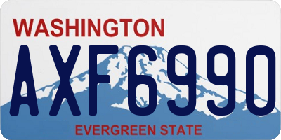 WA license plate AXF6990