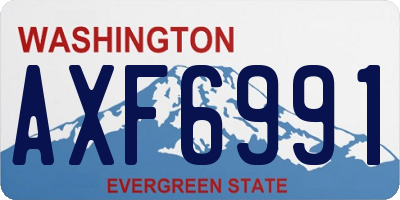 WA license plate AXF6991