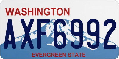 WA license plate AXF6992