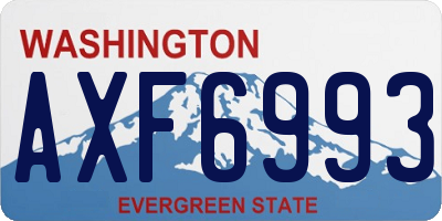 WA license plate AXF6993