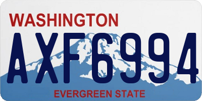 WA license plate AXF6994