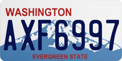WA license plate AXF6997