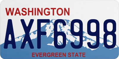 WA license plate AXF6998