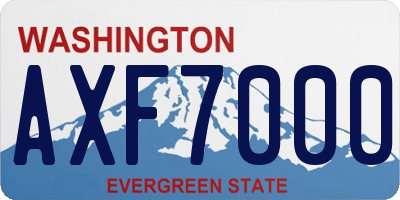 WA license plate AXF7000