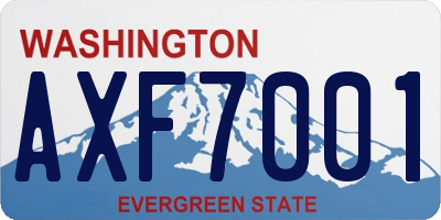 WA license plate AXF7001