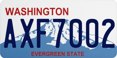 WA license plate AXF7002
