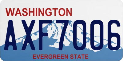 WA license plate AXF7006