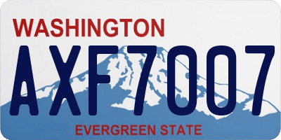 WA license plate AXF7007
