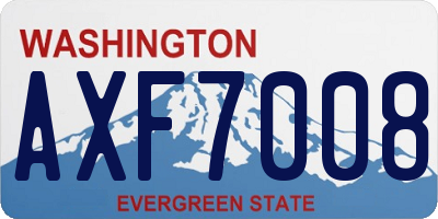 WA license plate AXF7008