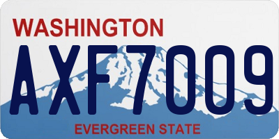 WA license plate AXF7009