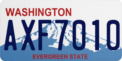WA license plate AXF7010