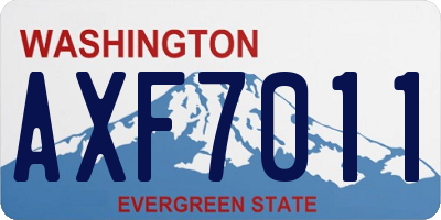 WA license plate AXF7011