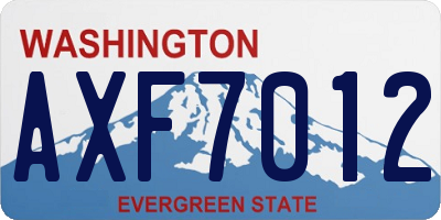 WA license plate AXF7012