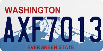 WA license plate AXF7013