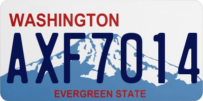 WA license plate AXF7014