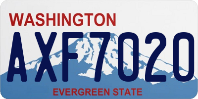 WA license plate AXF7020