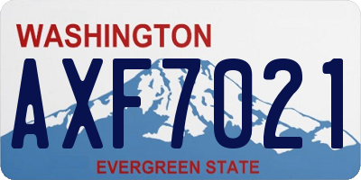 WA license plate AXF7021