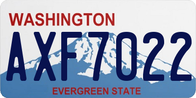 WA license plate AXF7022