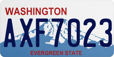 WA license plate AXF7023