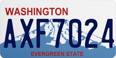 WA license plate AXF7024
