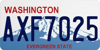WA license plate AXF7025