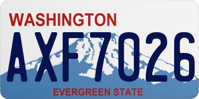WA license plate AXF7026