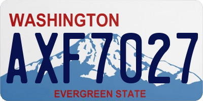 WA license plate AXF7027