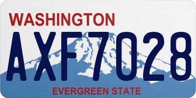 WA license plate AXF7028
