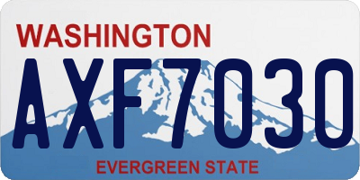 WA license plate AXF7030