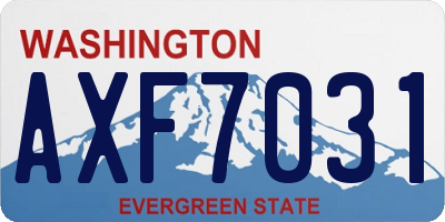 WA license plate AXF7031