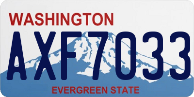 WA license plate AXF7033
