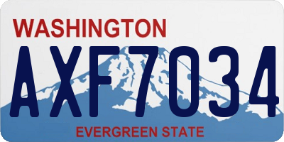 WA license plate AXF7034