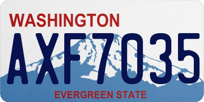 WA license plate AXF7035