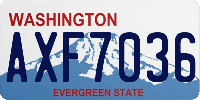 WA license plate AXF7036