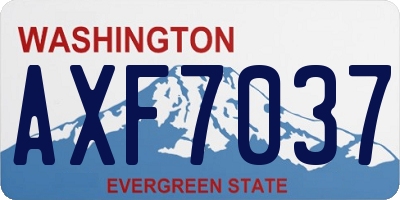 WA license plate AXF7037