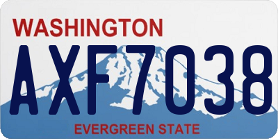 WA license plate AXF7038