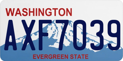 WA license plate AXF7039