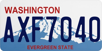 WA license plate AXF7040